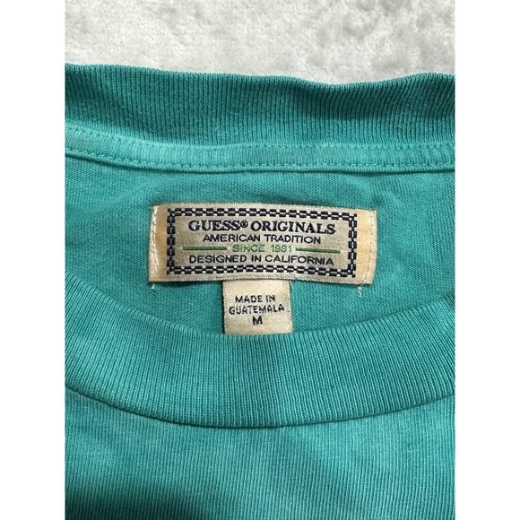 GUESS Originals T-Shirt Men's Size Medium Teal Tie Dye Short Sleeve EUC - Picture 3 of 8